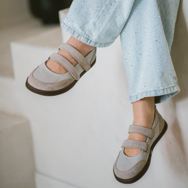 Damskie baleriny barefoot sportowe - Magical Shoes NINA BEIGE