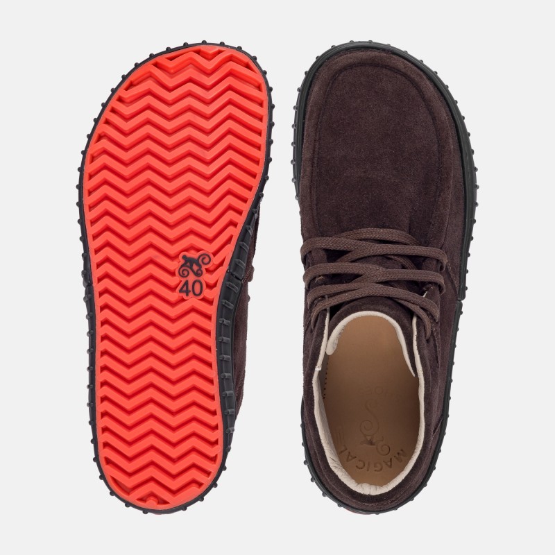 Women's Barefoot Boots - MONET LIGHT - BROWN SUEDE