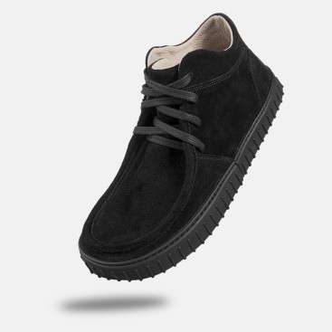 Women's Barefoot Boots - MONET LIGHT - BLACK SUEDE