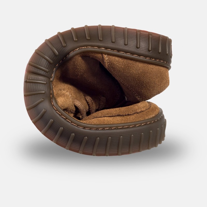 Męskie buty za kostkę barefoot - MONET LIGHT - BROWN SUEDE