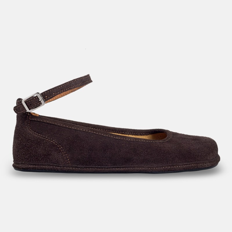 Elegant barefoot shoes for women - ADA BROWN SUEDE