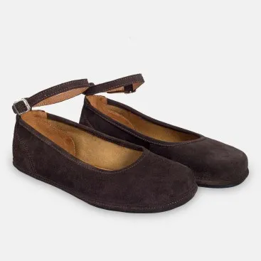 Elegant barefoot shoes for women - ADA BROWN SUEDE