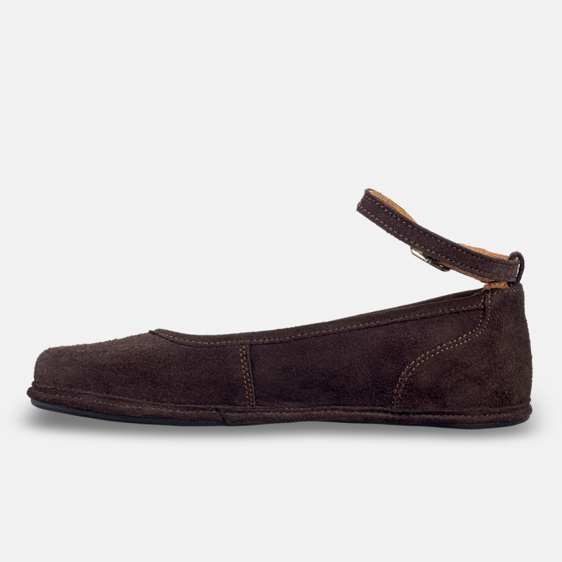 Elegant barefoot shoes for women - ADA BROWN SUEDE