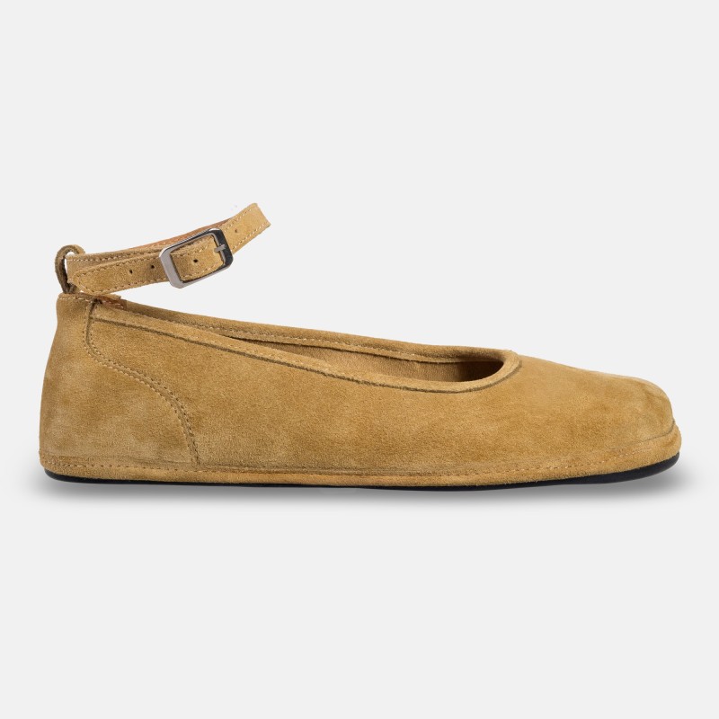 Elegant barefoot shoes for women - ADA BEIGE SUEDE