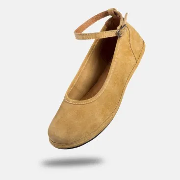 Elegant barefoot shoes for women - ADA BEIGE SUEDE