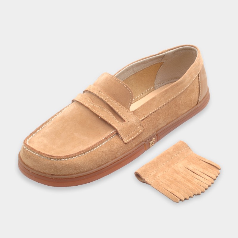 Women's slip-on barefoot loafers - Pienza Carrot