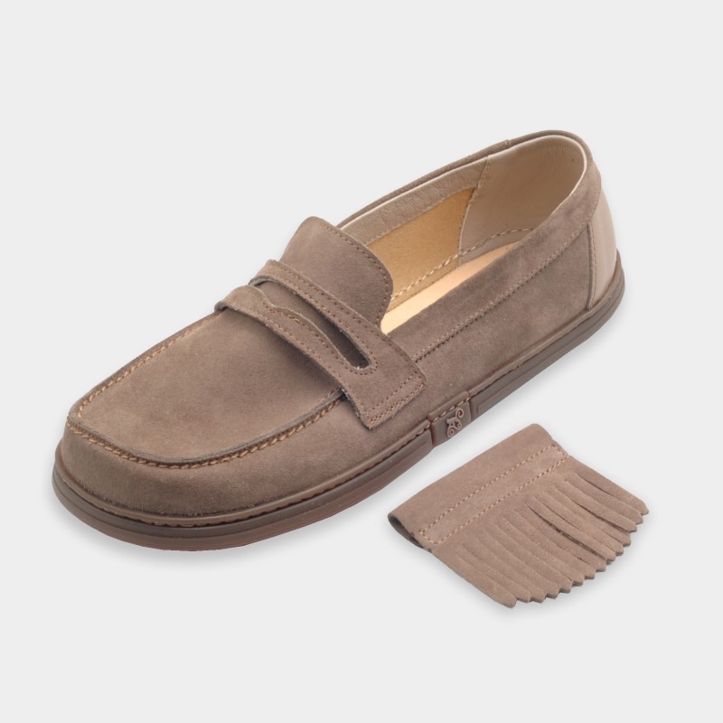 Women's slip-on barefoot loafers - Pienza Taupe