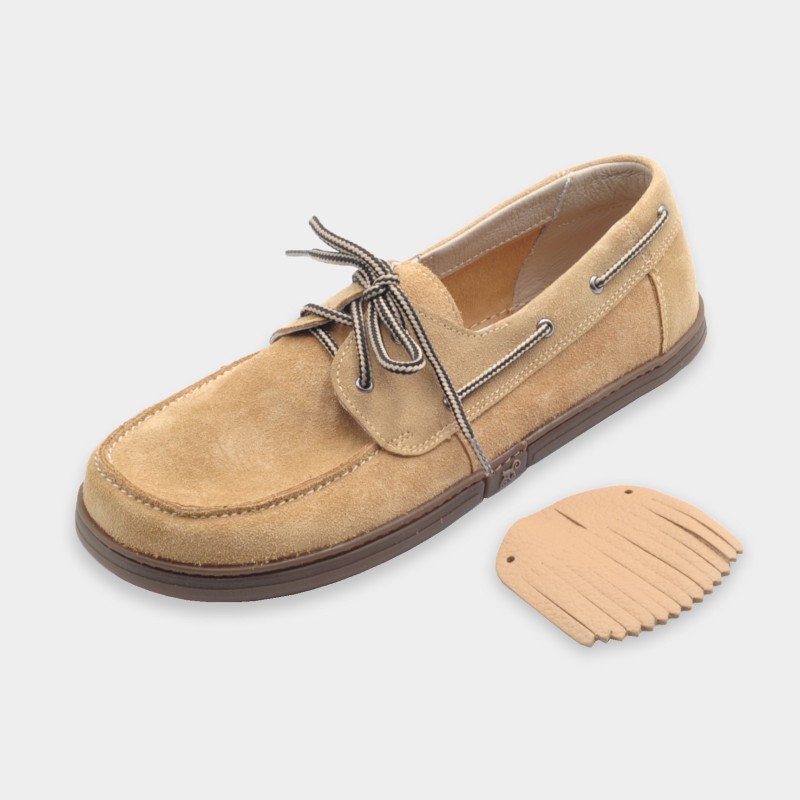 Men's barefoot boat shoes - Galeon Beige