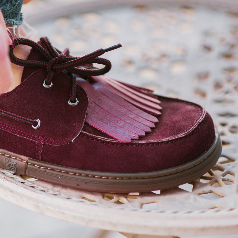 Damskie buty żeglarskie barefoot - Galeon Burgund