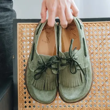 Men's barefoot boat shoes - Galeon Khaki