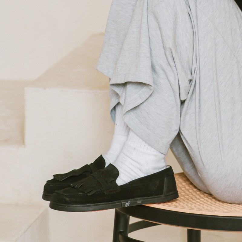 Men's slip-on barefoot loafers - Pienza Black