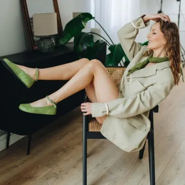 Elegant barefoot shoes for women - ADA OLIVE
