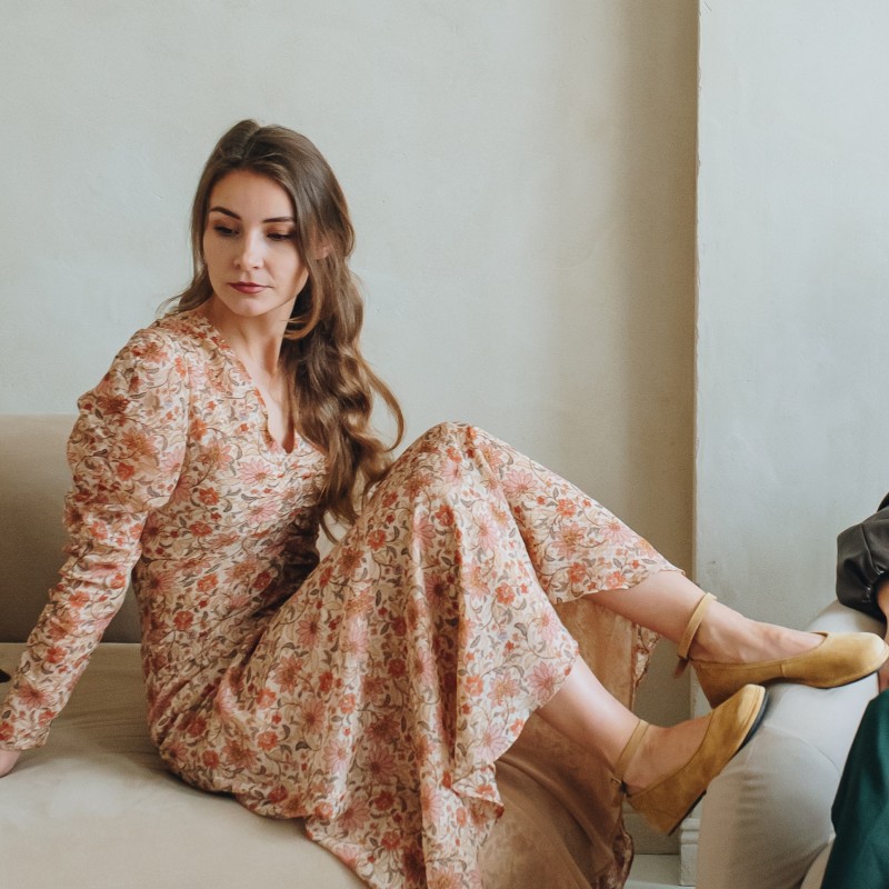 Elegant barefoot shoes for women - ADA BEIGE SUEDE