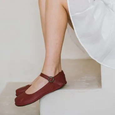 Barefoot Ballerina Shoes - Emma Burgundy