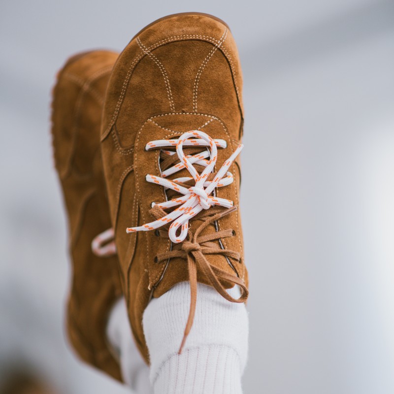 Dámské barefoot tenisky- LEGEND - COGNAC SUEDE