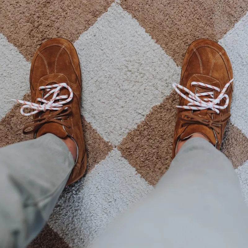 Pánské barefoot tenisky- LEGEND - COGNAC SUEDE