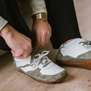 Męskie sneakersy barefoot - LEGEND - OLIVE