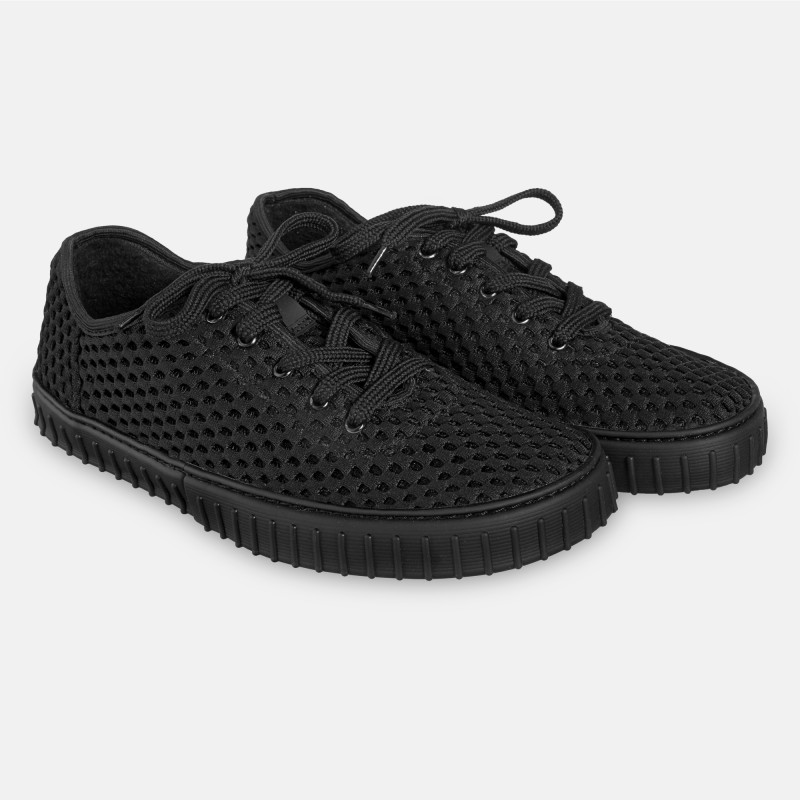 Pánské síťované barefoot tenisky - EVANS BLACK