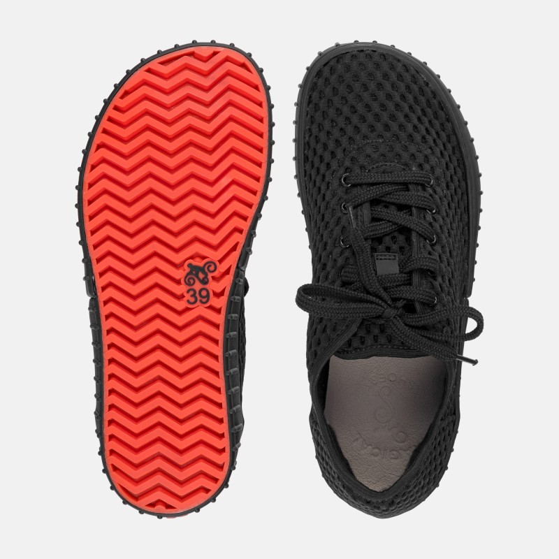 Pánské síťované barefoot tenisky - EVANS BLACK