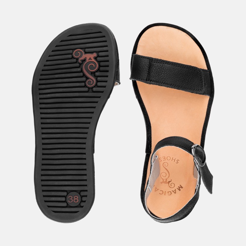 Dámské barefoot sandály z kůže - SUNNY BLACK