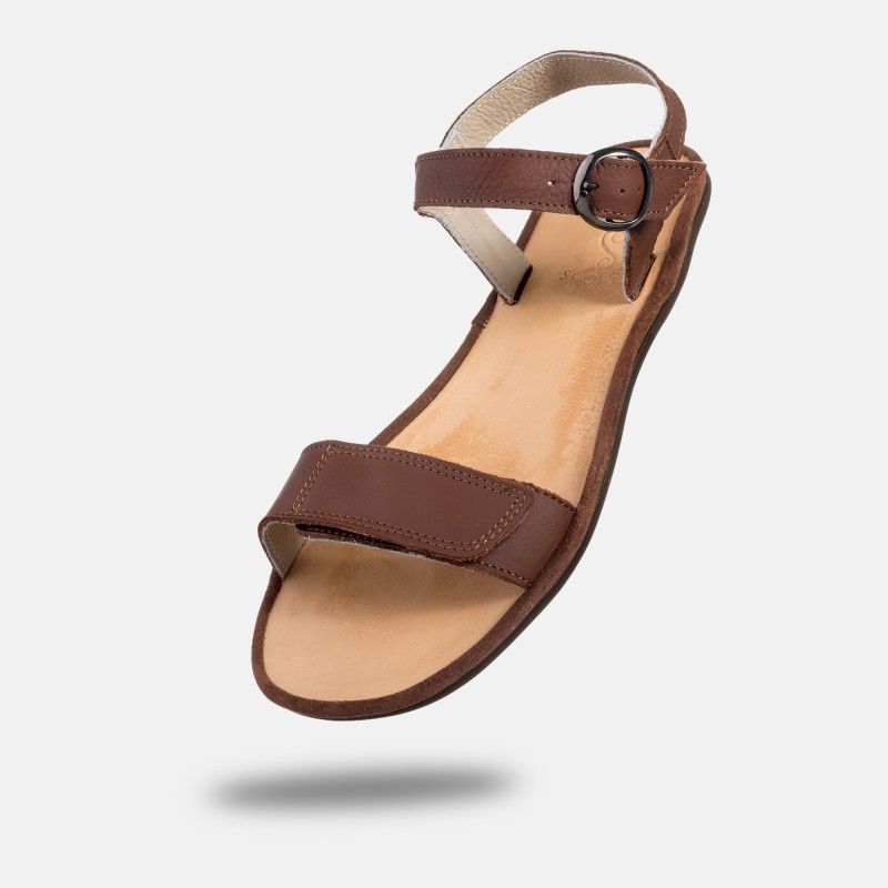 Dámské barefoot sandály z kůže - SUNNY BROWN