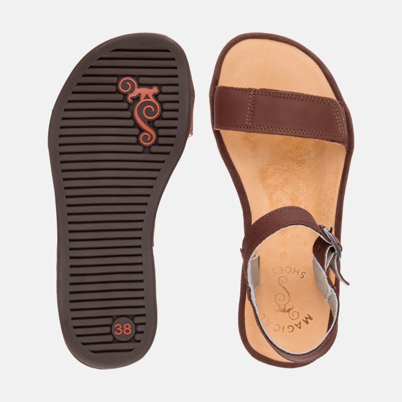 Dámské barefoot sandály z kůže - SUNNY BROWN