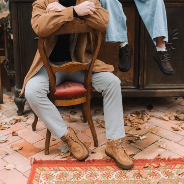 Pánské barefoot boty - MONET LIGHT - COGNAC SUEDE