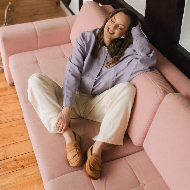 Dámské barefoot mokasíny - Pienza Carrot