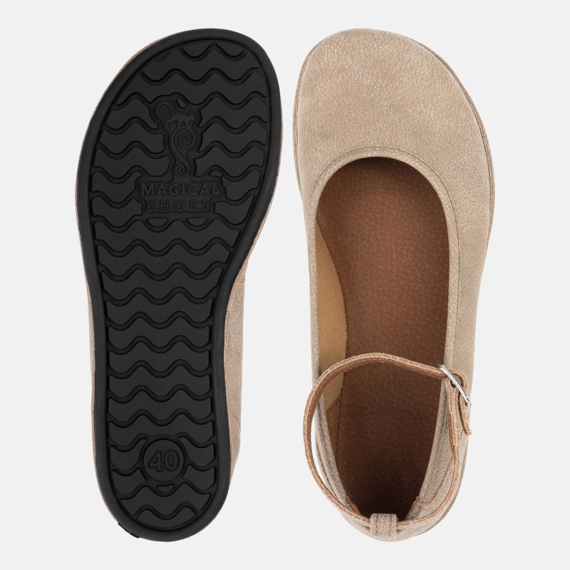 Elegantes zapatos barefoot para mujer - ADA CAPPUCINO