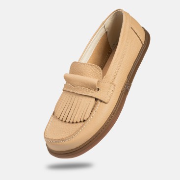 Damen Barfuß-mokassins - Pienza Beige