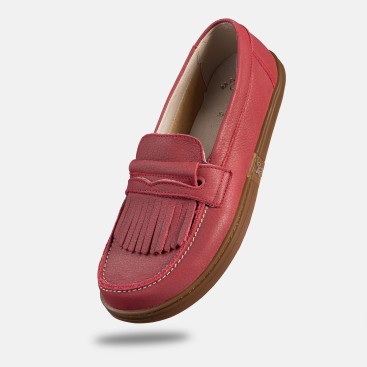 Damskie wsuwane mokasyny barefoot - Pienza Red