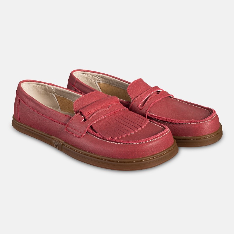 Damskie wsuwane mokasyny barefoot - Pienza Red