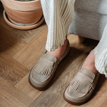 Męskie wsuwane mokasyny barefoot - Pienza Cappucino