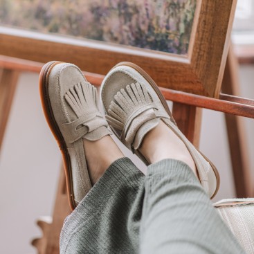 Męskie wsuwane mokasyny barefoot - Pienza Sand Suede