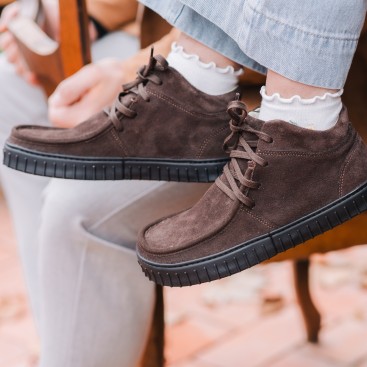 Damskie botki barefoot - MONET LIGHT - BROWN SUEDE