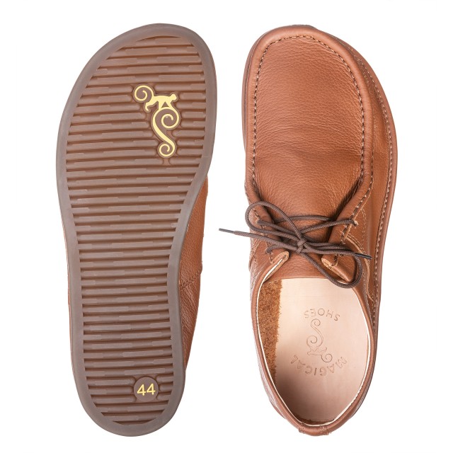 Leder barfußschuhe für Damen - CAMERON COGNAC