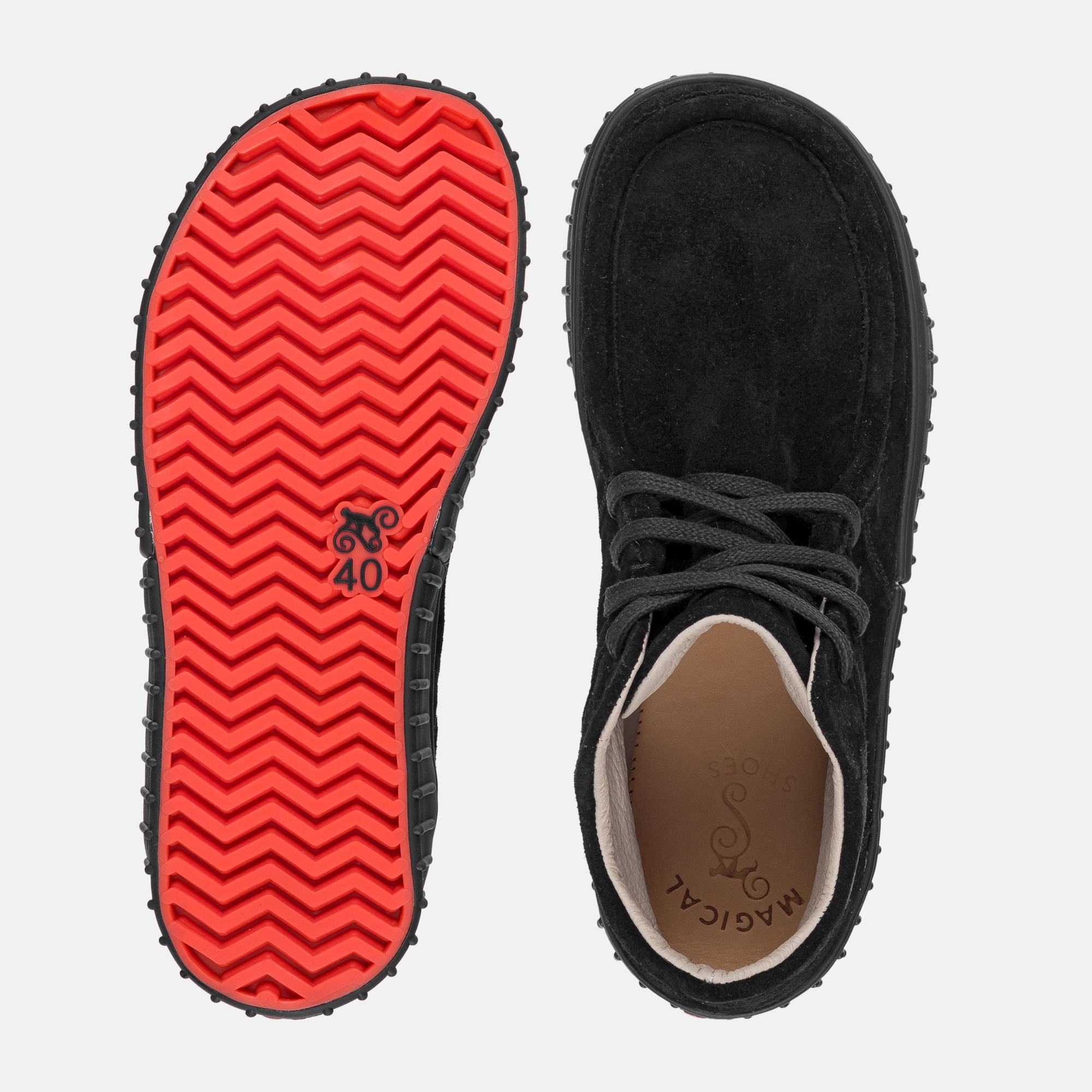 Moc-toe style barefoot ankle boots