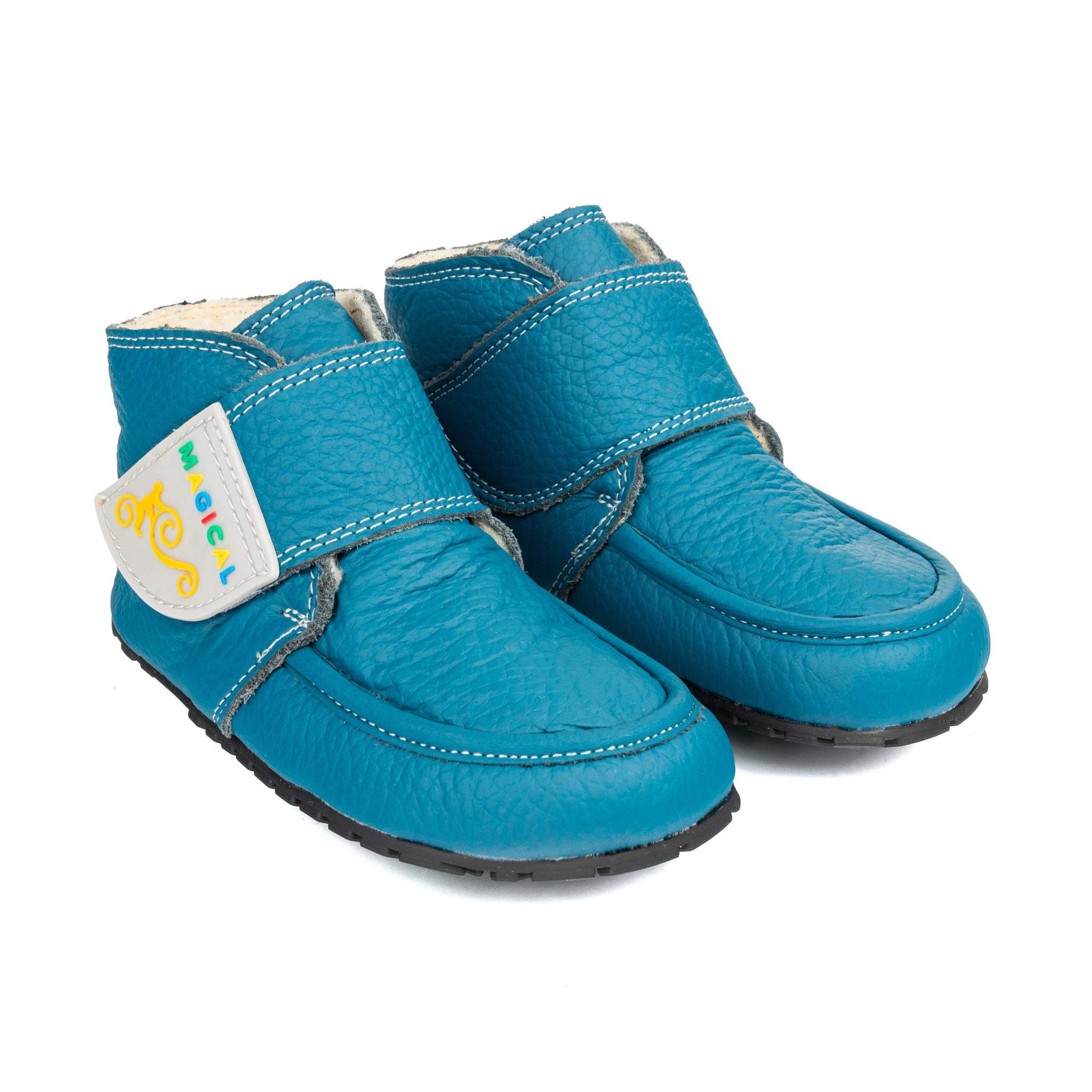 Winter barefoot kids boots - ZiuZiu Blue - Magical Shoes