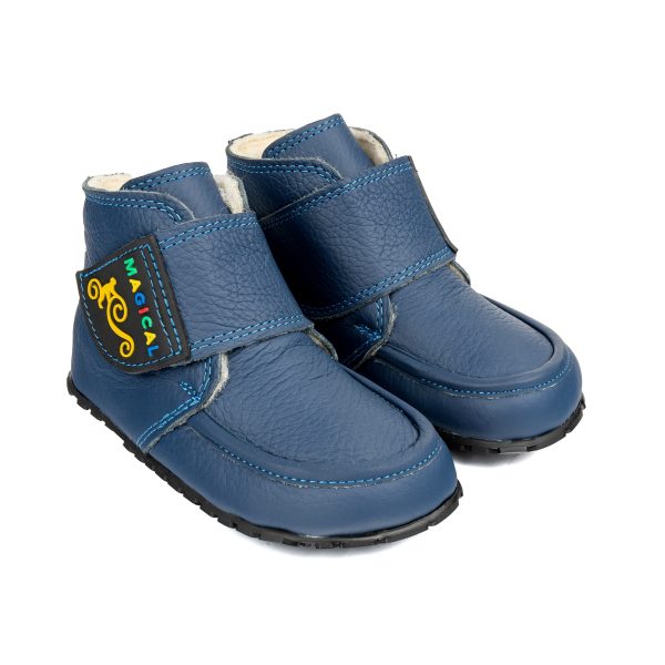 Zrrowe Dziecięce buty barefoot na zimę Magical Shoes ZiuZiu Navy Blue