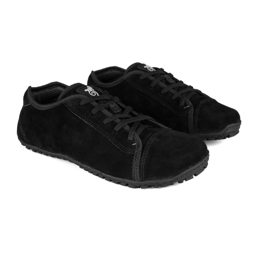 skórzane buty minimalistyczne do chodzenia - Magical Shoes Promenade Black Suede