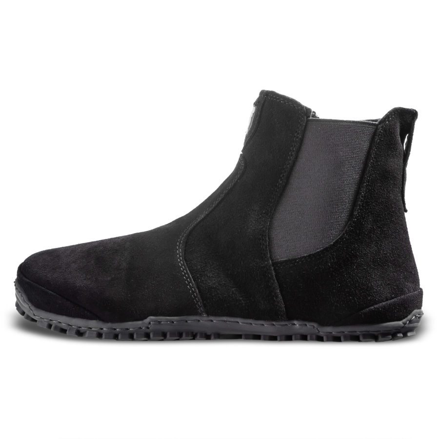 Schwarze, elegante, flache, barfuß Chelsea Boots - Magical Shoes LUPINO Black