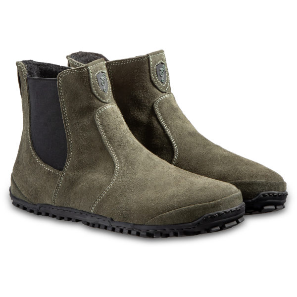 Green suede barefoot Chelsea boots - Magical Shoes LUPINO Green