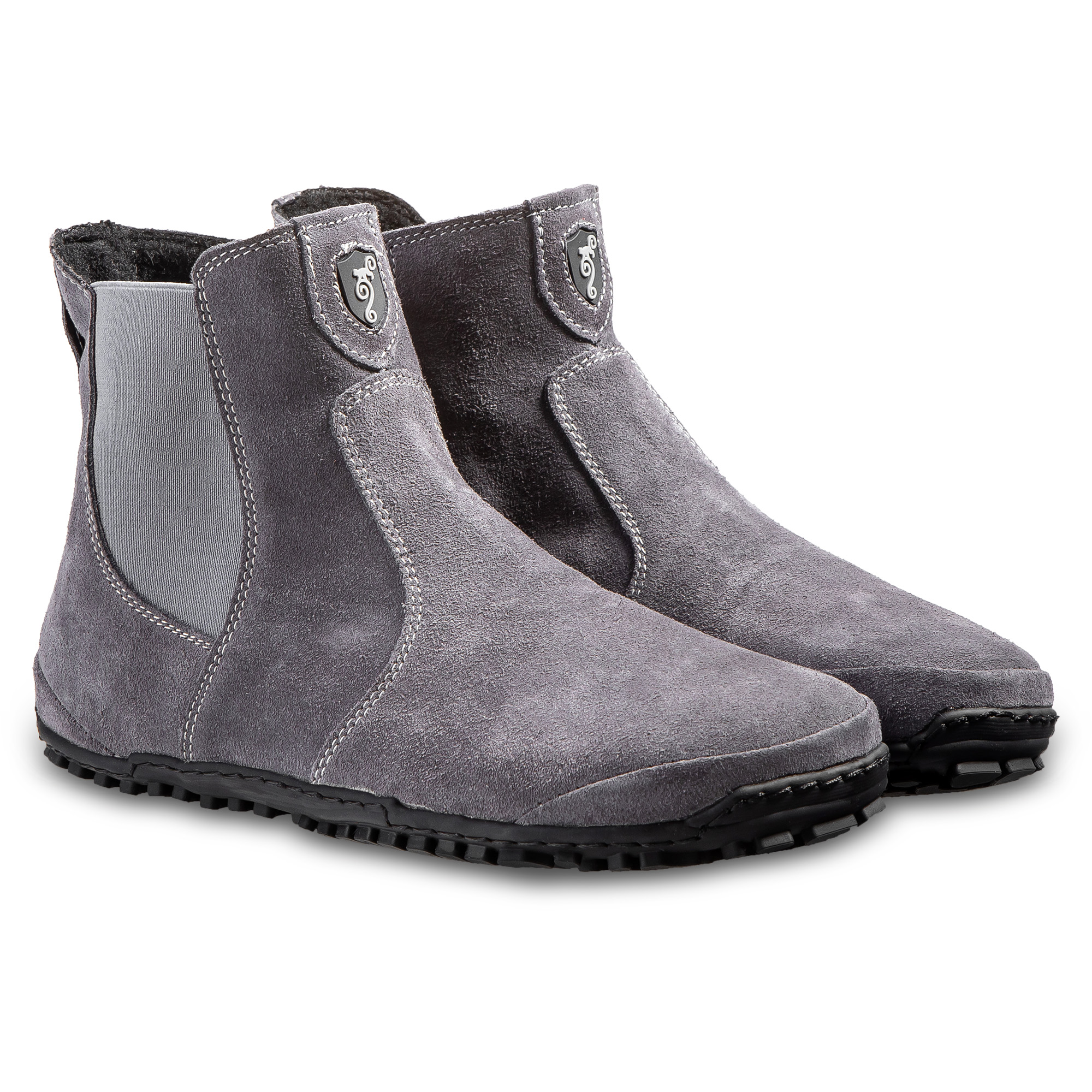 patologisk Min tone Leather women's barefoot boots - Magical Shoes Lupino Gray
