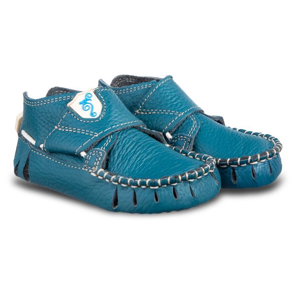 ręcznie szyte buciki do nauki chodzenia - Magical Shoes MOXY BABY BLUE