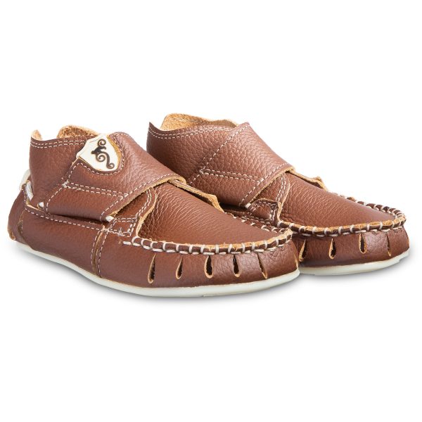 Brown barefoot sandals for kids - Magical Shoes MOXY