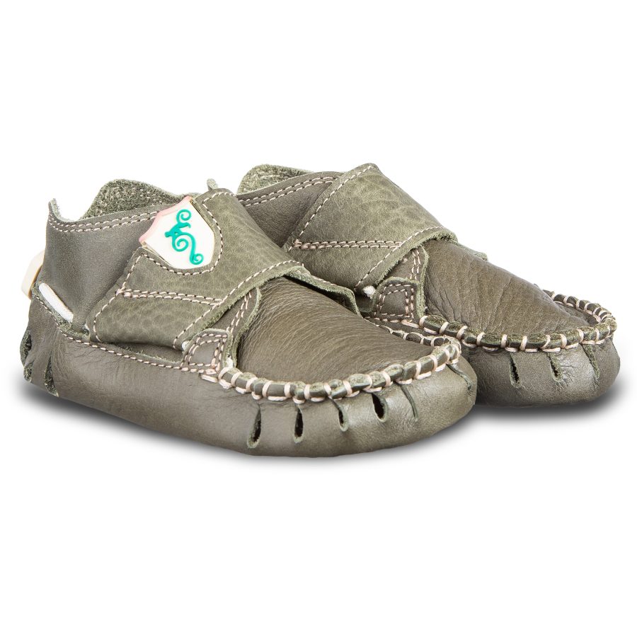 Hand-stitched, minimalist baby shoes - Magical Shoes MOXY BABY KHAKI