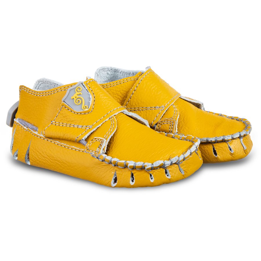 Ręcznie szyte żółte buciki dziecięce - Magical Shoes MOXY BABY YELLOW